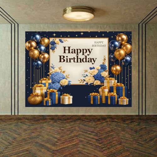Image of Happy Birthday Theme Backdrop Banner 5x7 ft - Digital Print Cloth Background, Reusable Birthday Party Wall Decoration for Girls, Photo Booth & Stage Decor (BD 38)