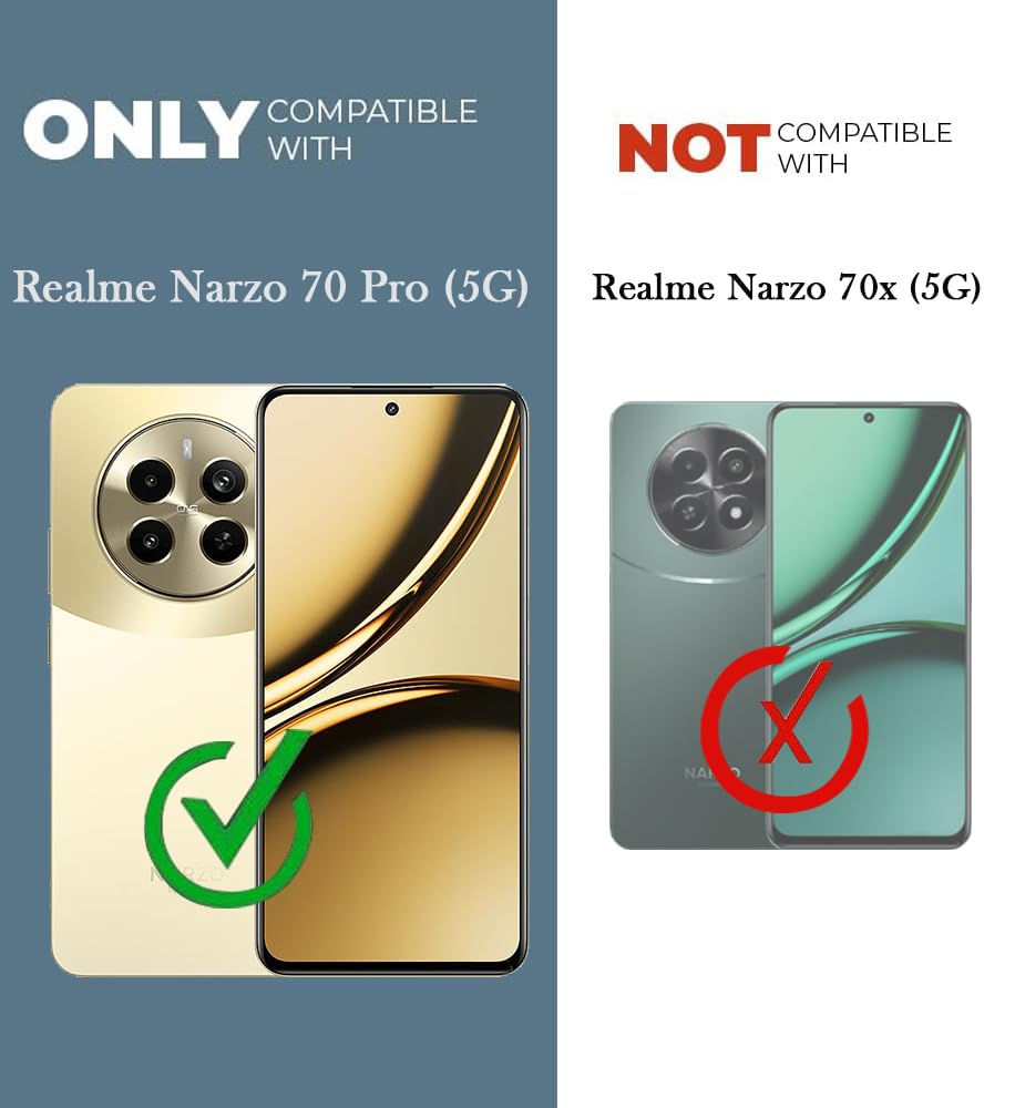 Jkobi Back Cover Case for Realme Narzo 70 Pro (Shockproof Polycarbonate Dual Layer Hybrid Armor | Robust Black)