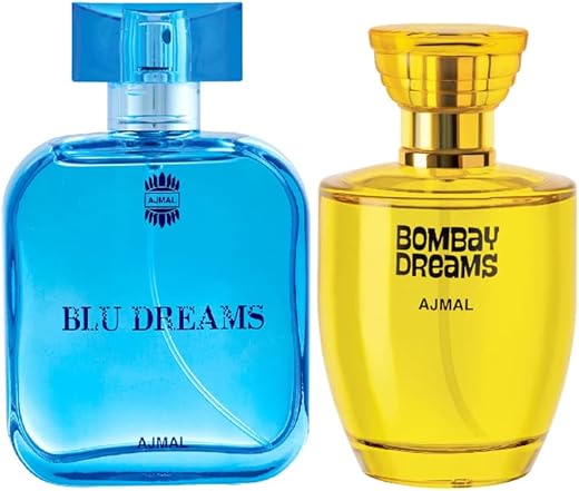 Ajmal Blu Dreams EDP Citurs Fruity Perfume 100ml for Men and Bombay Dreams EDP Floral Fruity Perfume 100ml for Women FREE