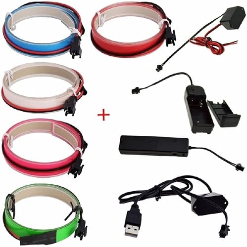 Accesorios de decoración LED 6 unidadeslotes de 33ft 3 V caja de batería flexible con cinta LED de neón que brilla con cable EL tira de luces LED