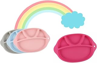 Toyvian Bandeja De Jantar De Arroz Para Bebê Descanso De Utensílio De Silicone Para Crianças Bandeja Divisória Para Arroz De Bebê Grade Talheres Prato De Jantar Bandeja De Silicone