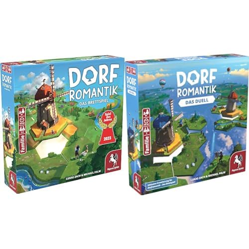Pegasus Spiele Bundle 51240G Dorfromantik *Spiel des Jahres 2023* Brettspiele 51241G Dorfromantik-Das Duell