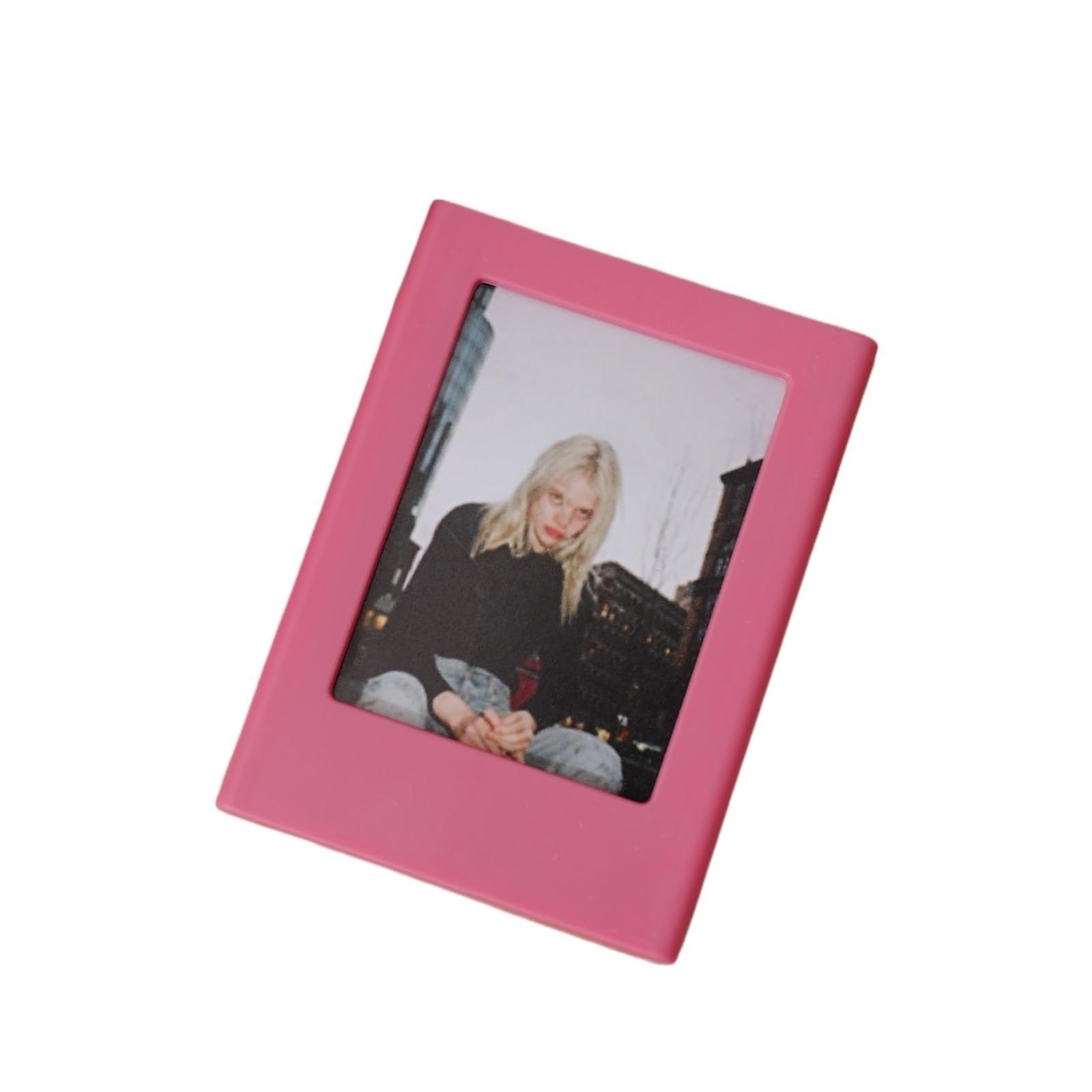 Ramki na zdjęcia do sypialni, 3 SZTUKI 3-CALOWE Magnetyczne Ramki na Zdjęcia Mini Magnesy Na Lodówkę Plastikowe Małe Używane Do Metalowych Szafek Lodówkowych(Pink)