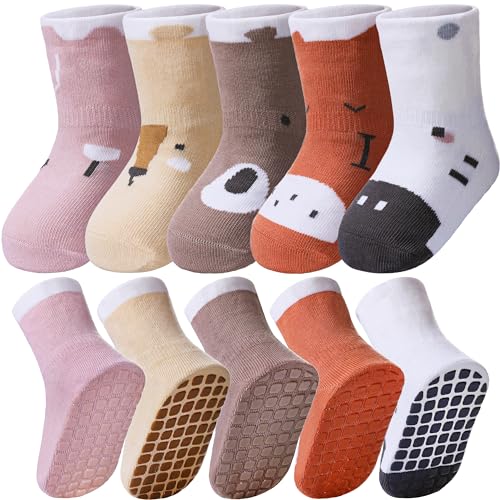 Image of Yebing Baby Socks Toddlers Socks Baby Toddler Girls Boys Non Slip Grips Socks with Grippers Cotton Gifts Socks