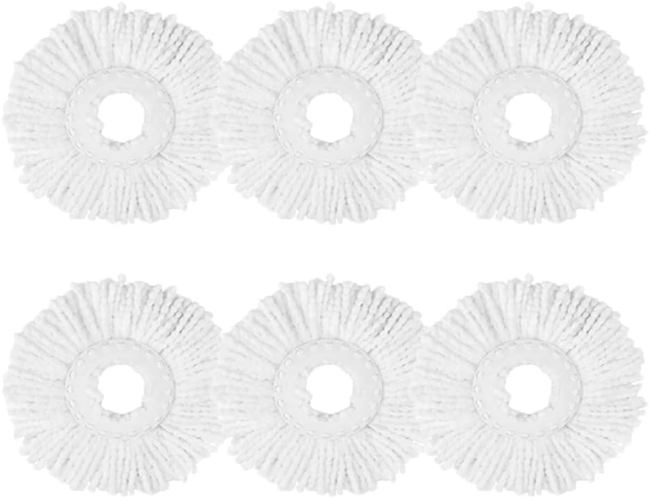 6-Pack Spin Mop Heads Refill, Easy Wring Microfiber Replacement Pads for Deep Cleaning, Universal Fit for Most Round Spin Mops 6-Pack Spin Mop Heads Refill, Easy Wring Microfiber Replacement Pads for Deep Cleaning, Universal Fit for Most Round Spin Mops