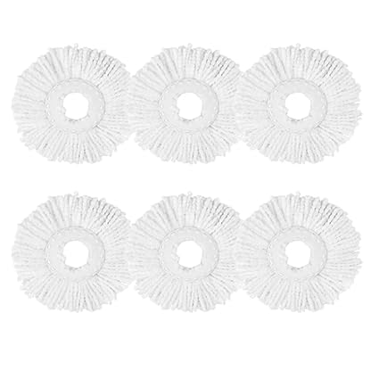 Spin Mop Head Refill Mop Replacement for Spin Magic Mop Pads Round Spin Mop Microfiber Easy Wring Spin Mop Head Cloth 6-Pack