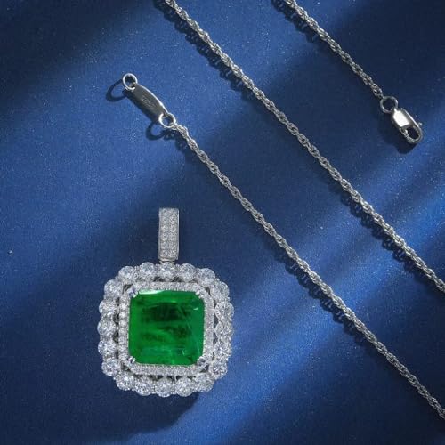 Collier émeraude Moissanite argent pour vos soirées chic - 4