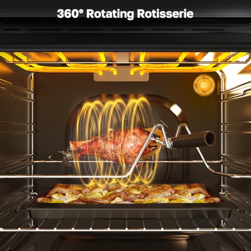 Image of 24 inch Wall Oven, ETL Certified, ThermoMate 2.6 Cu.Ft. Electric Wall Oven with 12 Functions, 3100W, White Built-in Convection Ovens, Sensor Touch Control, Safety Lock