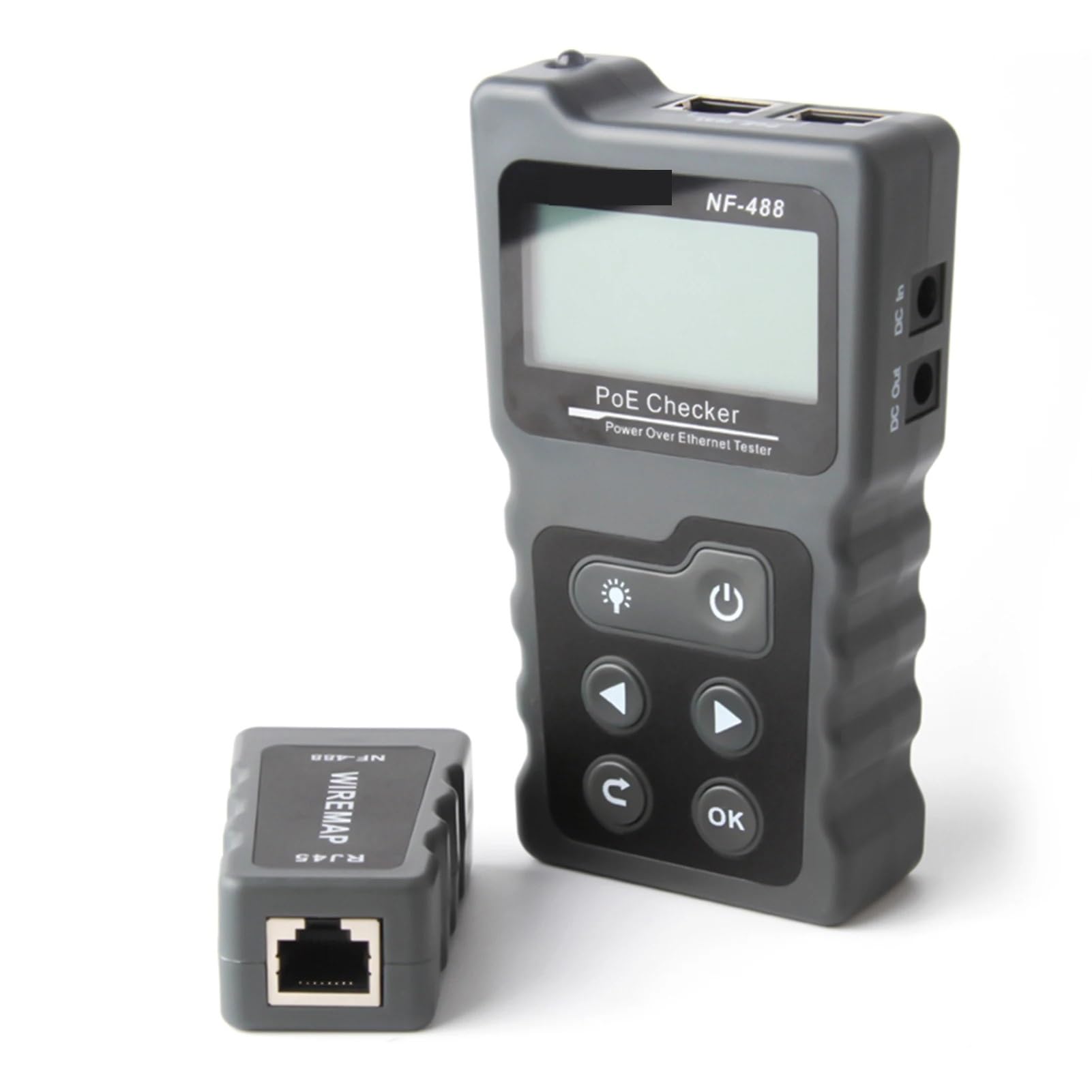 Cable Tracker, Multi-Functional LCD Network Cable Tester PoE Inline Voltage and Current with