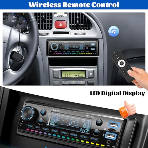Radio multimedia Bluetooth para auto Single Din miniatura 5