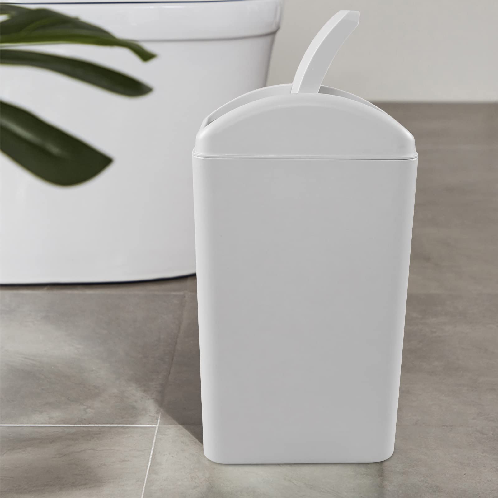 Hespapa Pattumiera in Plastica, 14 L, Grigio Plastica Pattumiera Secchio Basculante