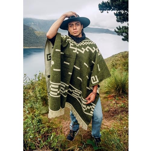 LATITUDE ZERO Alpaca Wool Poncho -Serape | Warm & Soft Clint Eastwood poncho| cowboy - Western - Style3