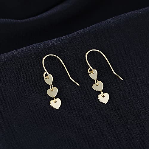 Reffeer Solid 925 Sterling Silver Love Heart Drop Earrings for Women Teens Sweet Heart Dangle Earrings Hook Earrings4