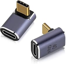 OwlTree 2 Pack 90 Degree Right Angle USB-C 4.0 40Gbps PD 100W 8K 60Hz Male to USB-C Female Adapter, 90 Degree Type-C Adapter Extender Compatible for Steam Deck ROG Alloy Switch Notebook Tablet Phone