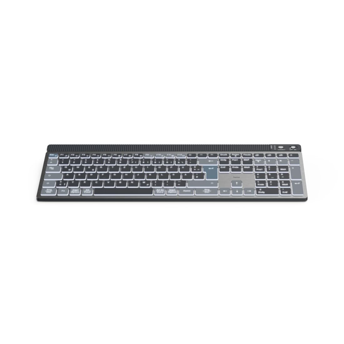 Hama Multi-​Device-​Tastatur WK-​750 kabellos beleuchtet Schwarz QWERTZ DE (00173068)