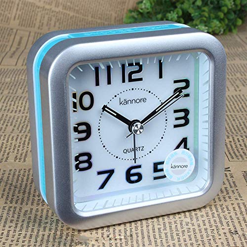 Wecker für Kinder Lernen 4-Zoll großen Dial Analog-Quarz-Wecker Mini No Noise Mit Nachtlicht Reisewecker