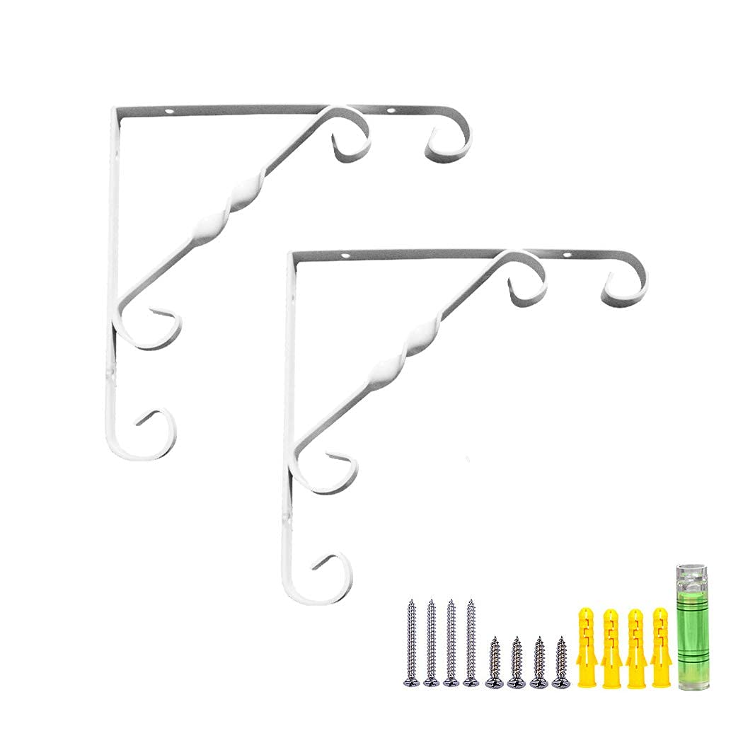 Supports d'étagère muraux en métal 2 pièces robustes avec vis pour fixation