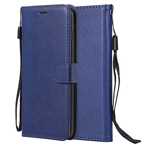 Laybomo Funda para OPPO Reno4 Lite / Reno4F Carcasa Cuero Funda Tapa Flip de PU Cuero + Blandas TPU Silicona Soporte Plegable, Billetera Ranura Tarjetas Carcasa OPPO Reno4 Lite / Reno4F, Azul