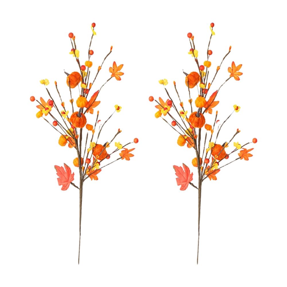 CTRLZS Halloween Decorations, Autumn Maple Leaf Pumpkin Cuttings Bouquets, Halloween Home Decorations, Decorations 2pcs