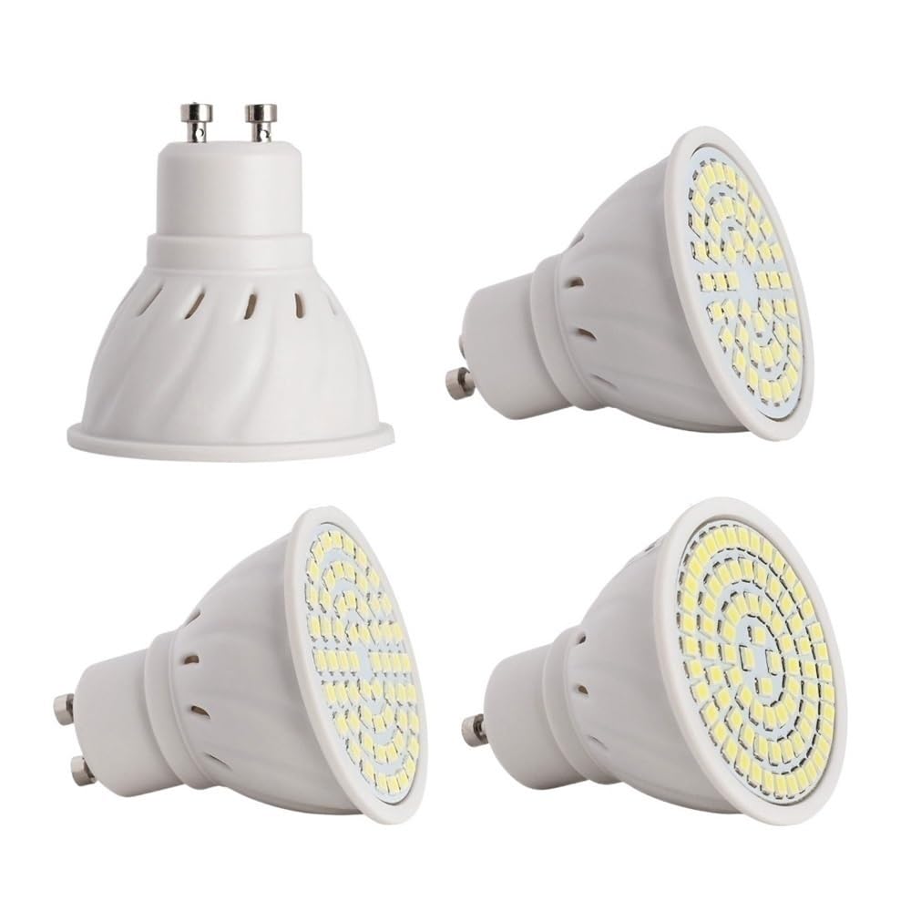 HHF Iluminación del hogar, Paquete de 50, lámpara de foco LED AC220V GU10 SMD2835 48/60/80 LED lámparas LED bombilla for el hogar(Warm White,GU10 80LEDs)