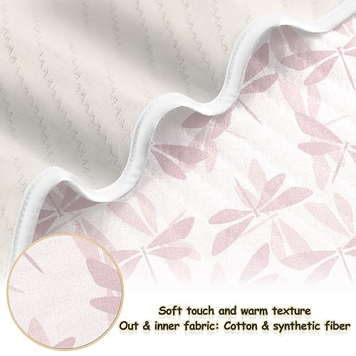 Image of Swaddle Blanket for Pink and Purple Dragonfly Baby Receiving Blanket Muslin Baby Swaddles Soft Cotton Breathable Nursery Blankets for Unisex Boys and Girls 30x40 Inch