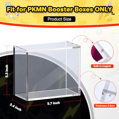 Kisbox PKMN Booster Box Acrylic Case, 5MM Acrylic Display Case, Clear Ultra Boxes for Display Compatible with PKMN Booster Boxes, Dustproof and Waterproof Display Box - image 2