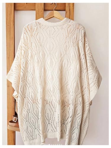 Women's Lightweight Cardigan Sweaters Hollow Out Warps Open Front Half Sleeve Shawl2
