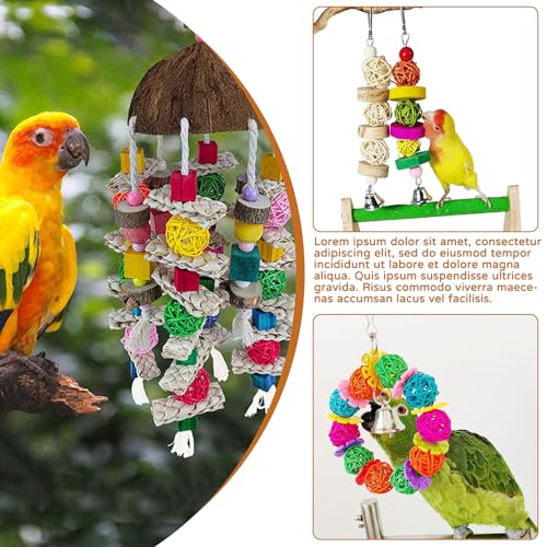 Ervoxo 40 Pièces Boules de Rotin 3cm Boule en Osier Boules de Rotin Décoratives Jouets pour Petits Animaux à Mâcher Rotin Boule pour Oiseaux Perroquet Bricolage Artisanat Fête Mariage Table Décoration – vue 4