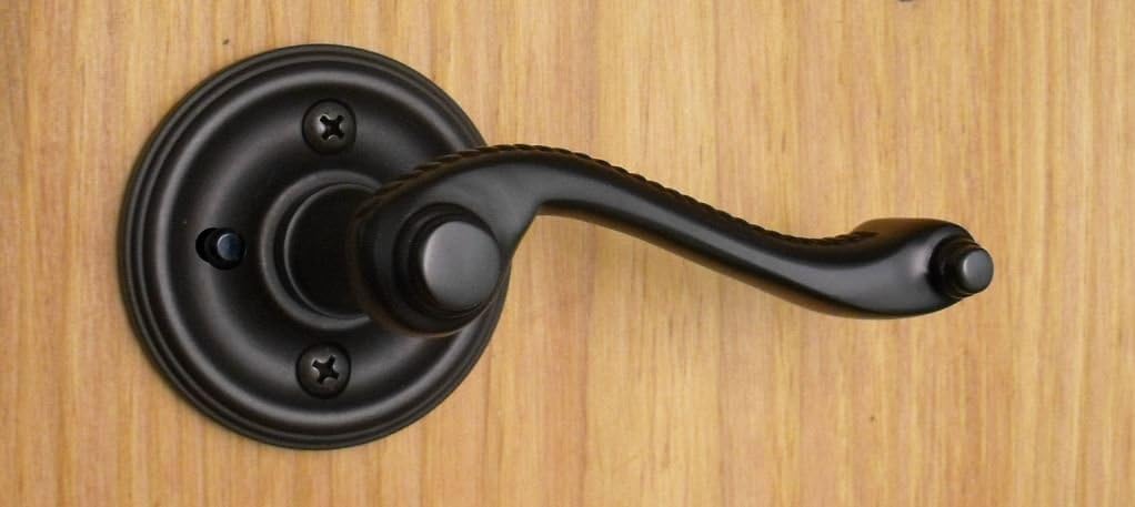 FPL Ashford Privacy Door Lever Set for Bedroom and Bathroom Doors, 2-3/8" Backset, Oil Rubbed Bronze Finish