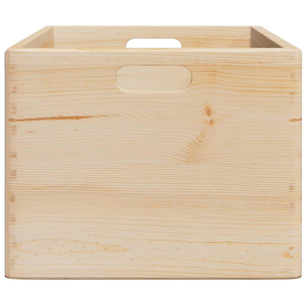 Cassetta in legno con manici, in legno di pino massiccio, 40 x 30 x 23 cm, 22 litri, organizer per cucina, bagno, ufficio, impilabile