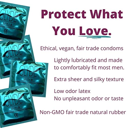 Glyde Ultra - Standard Fit Condoms - 12 Count - Ultra-Thin, Vegan, Non-Toxic, Medium Size Natural Rubber Latex, 53Mm For Silky Fit #TOP4