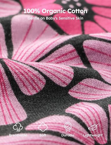 Yoofoss Baby Bodysuits 100% Organic Cotton Short Sleeve Infant Romper for Boy and Girl Baby Clothes, Soft Breathable3