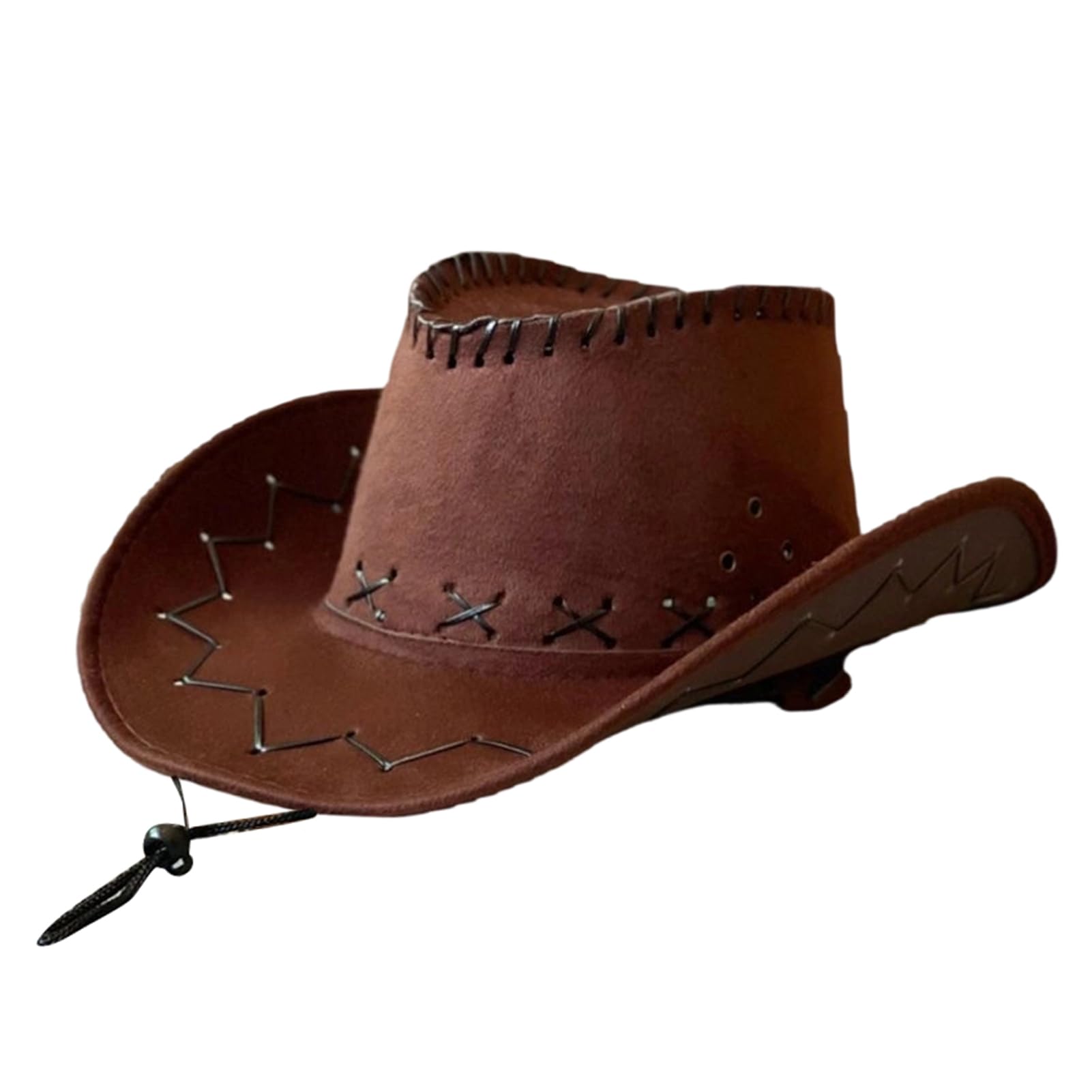 matumou Western Cowboy Hat, Soft Suede Wide Brim Hat, Outdoor Camping Hat for Men Women, Outdoor Sunshade Fisherman Hat with Adjustable