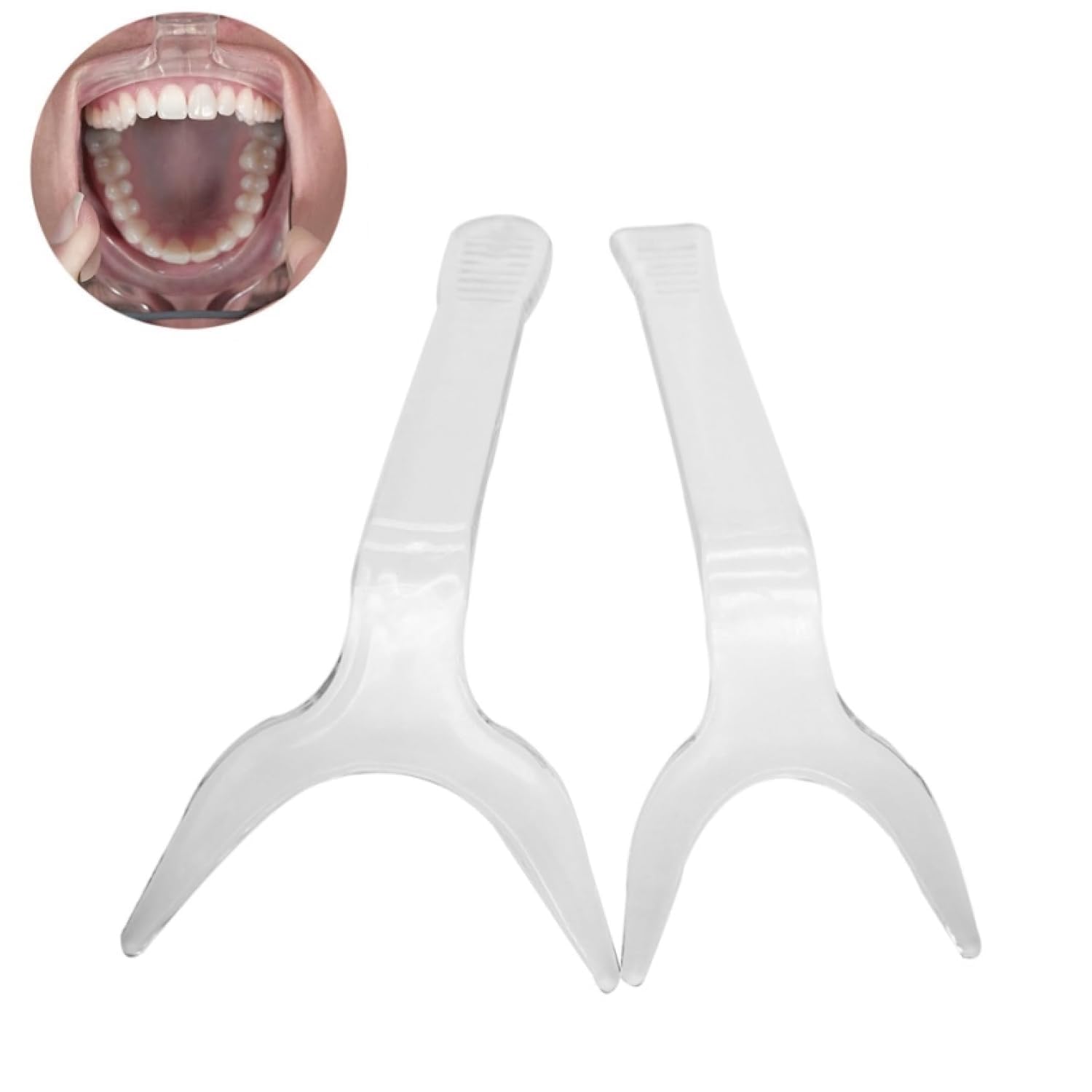2 Retrattori Labbra/Guance Intraorali Dentali A T - Trasparenti Blu - Taglie S E L