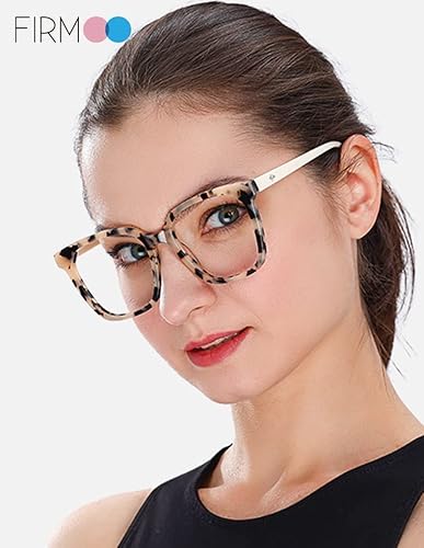 Miniatura 2 de Firmoo Lentes cuadrados de gran tamaño con bloqueo de luz azul para mujereshombres, antifatiga ocular y protección UV
