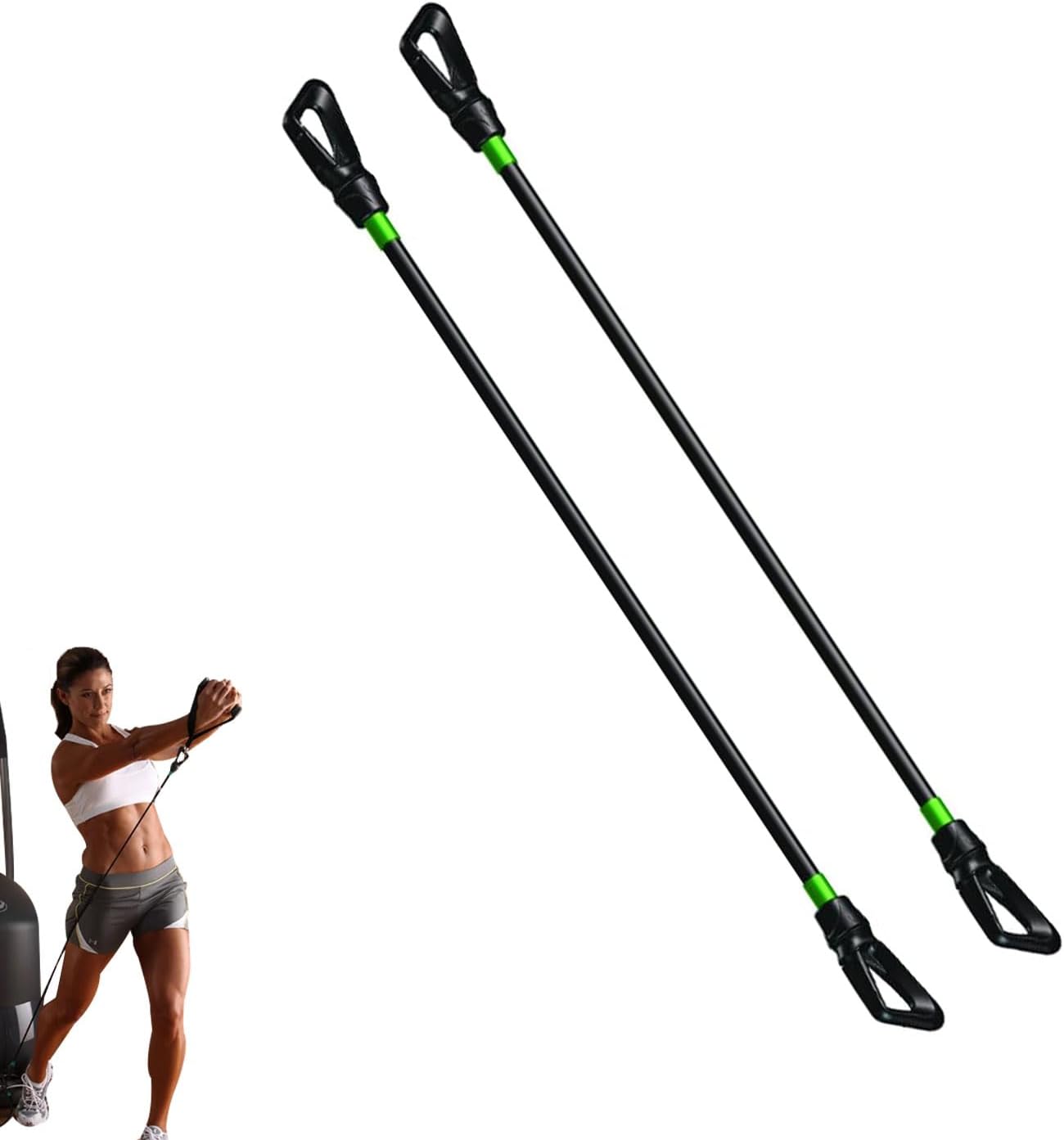 Bandes de résistance Green Power avec paire de poignées – anti-snap, qualité professionnelle pour les entraînements, la physiothérapie, le yoga, le pilates, le fitness à domicile – fonctionne avec Octane Fitness Q37X - XI – MPN 9104316-001