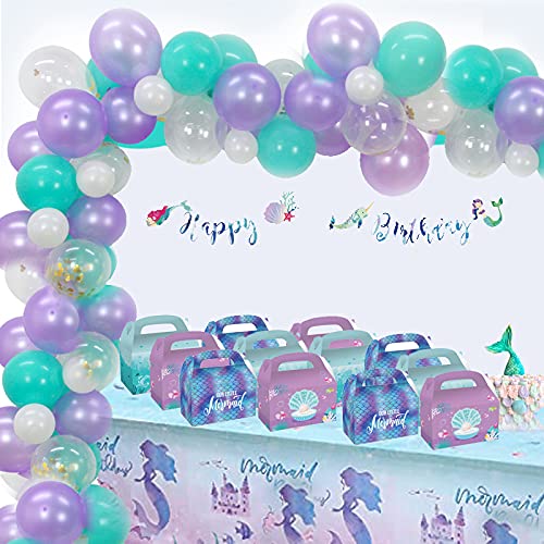 Bolsa De Regalo De Sirena Precargada – Turquesa Bajo El Mar – ¡Incluye Pulsera, Llavero Y Cordón!