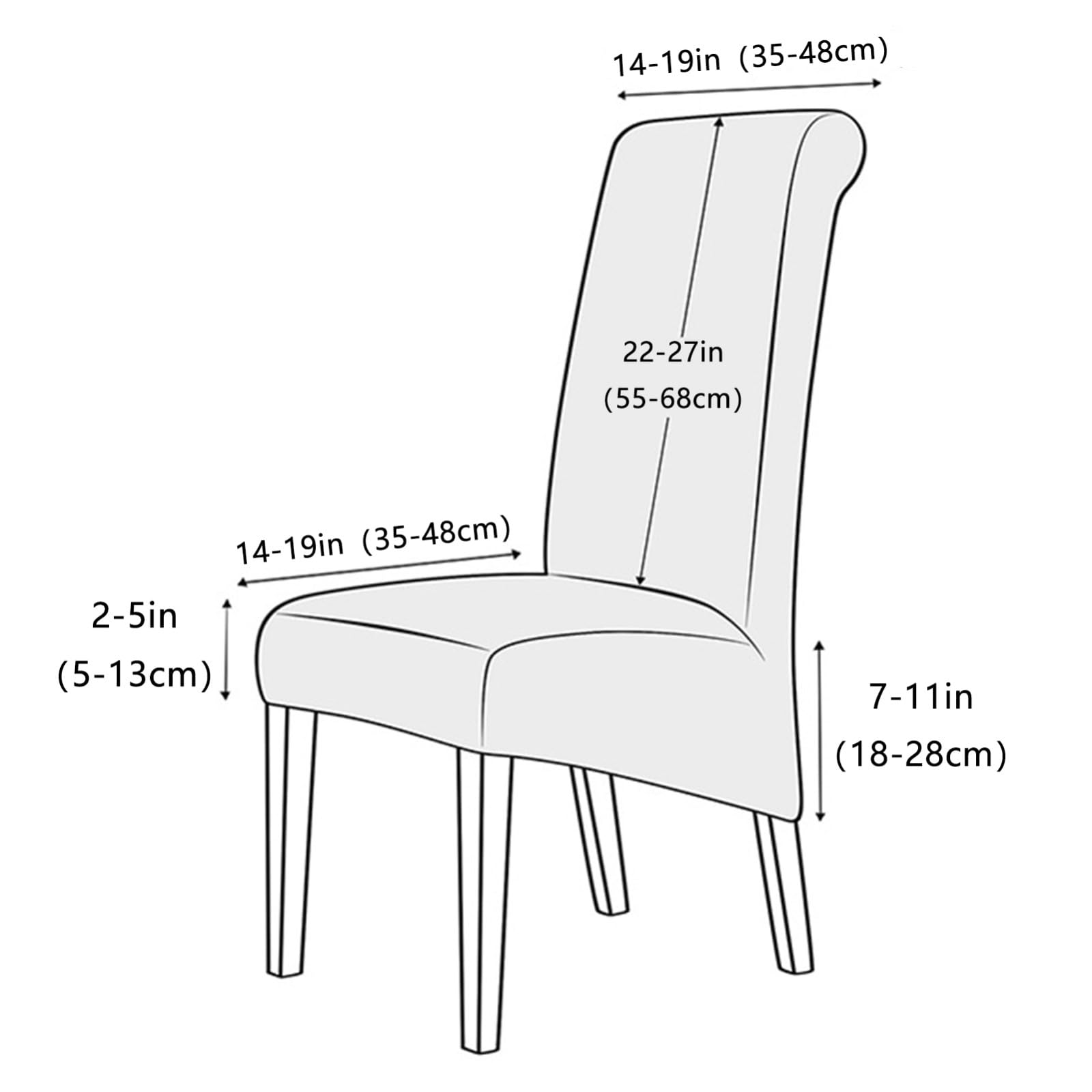 Stuhlhussen für Esszimmerstühle 2/4/6er-Set,Dehnbar Moderne Fit Esszimmer Stuhlhussen mit Hoher Rückenlehne,für Küche und Wohnzimmer(Light Gray,6Pcs)