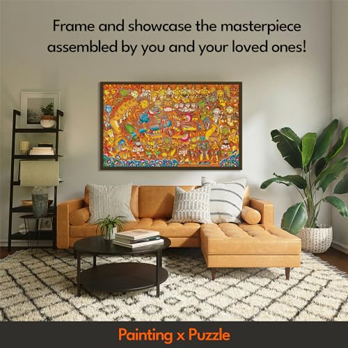 Image of Vishnu's Abode(वैकुण्ठ), 1000 Pieces Premium Wooden Jigsaw Puzzle for Adults and Kids 12+ Years | Kerala Mural Original Indian Artwork Puzzle with Unique Cuts for Gifting | Festival Gift