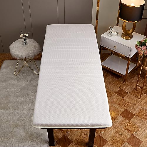 Funda de colchón de espuma viscoelástica antideslizante trapezoidal de 5 cm de grosor, color blanco, 80 x 190 cm, ideal para spa, salón y uso doméstico
