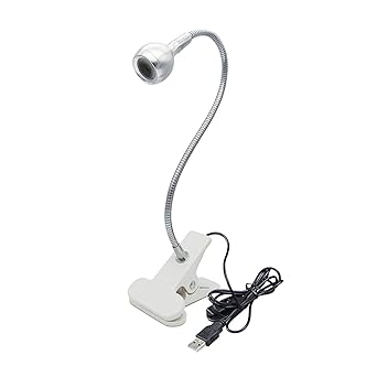 LICHTS USB Flexible Reading LED Desk Lights Clip-on Table Lamp Silver Warm White