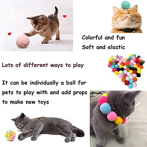 Cat Toy Balls, KEAIDUO 3cm Cat Pompoms Balls, Colorful Kitten Toy, Pet Toy, Plush Scratching Balls, Pet Chew Toys Ball, Toy Interactive for Cat, Pet Supplies for Kittens Dog... - Image 5