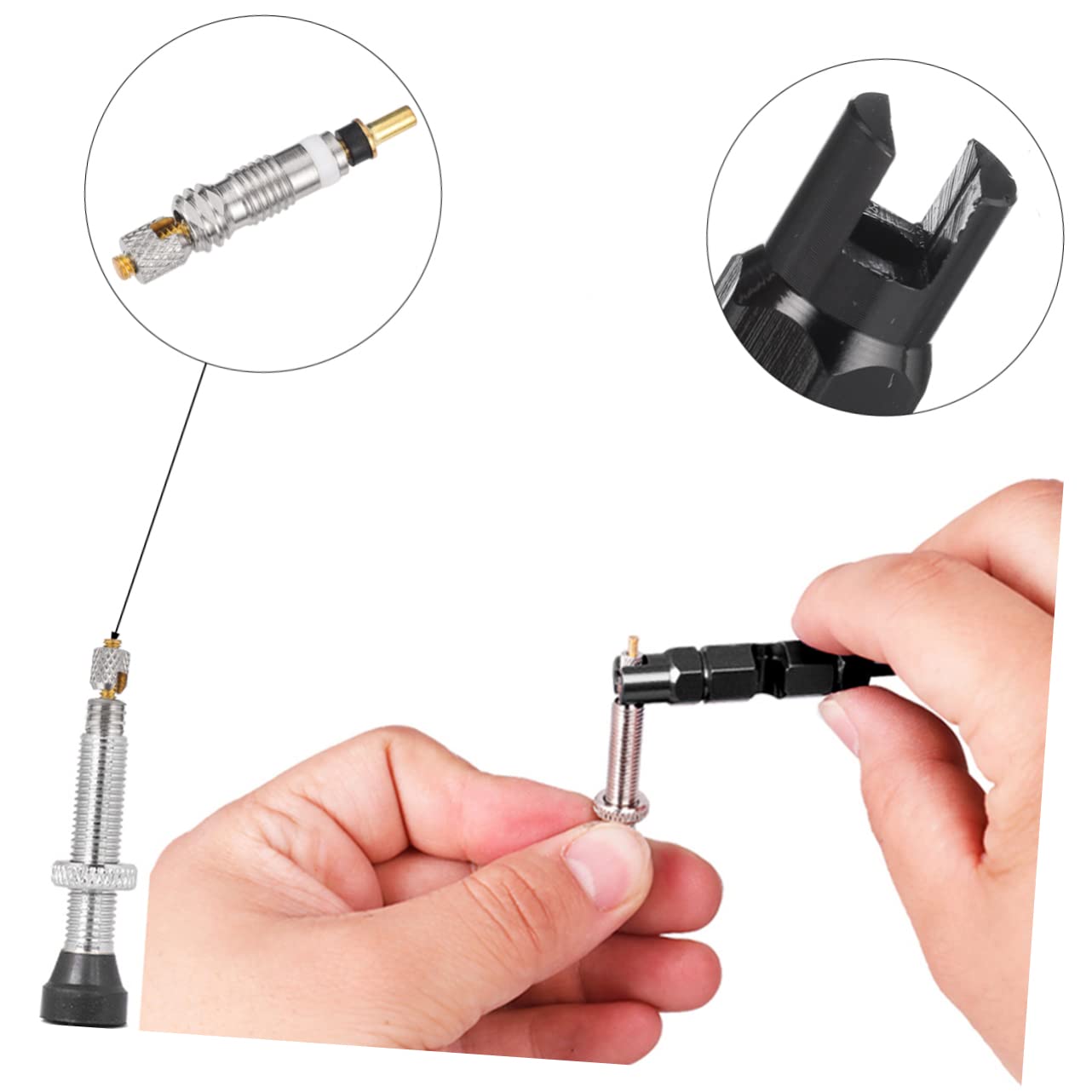 Alipis Core Removal Tool Kit for Bicycle Tire Repair Lightweight and Portable Durable Design for Installation and Removal Essential Cycling Accessory Black