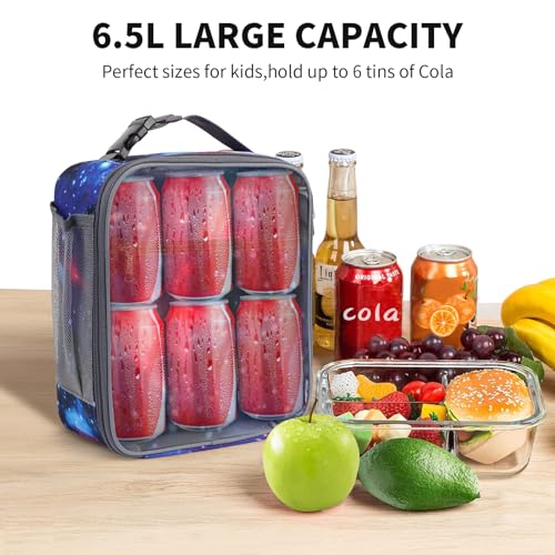 Minicoco Lunch Bag Insulated Lunch Bag Cooler Bag Portable Carrying Lunch Box Bag for Boys Girls Women Men to School Office Outdoor (Starry Sky) - Image 2
