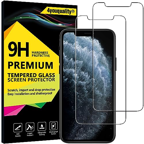 4youquality [2-Pack Screen Protector for iPhone X iPhone XS & iPhone 11 Pro Tempered Glass Film [LifetimeSupport][Scratch-Resistant]
