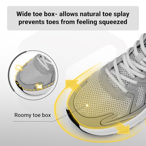 Image of FitVille Mens Walking Shoes Wide Width Thicker Cushioning Sneakers Extra Wide Shoes for Men Bouncy Shoes Non Slip Workout Gym Athletic Sneakers