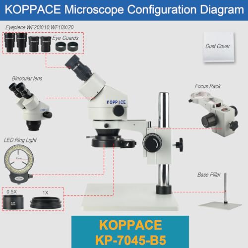 KOPPACE 3.5X-90X Binocular Stereo Microscope Continuous Zoom Microscope