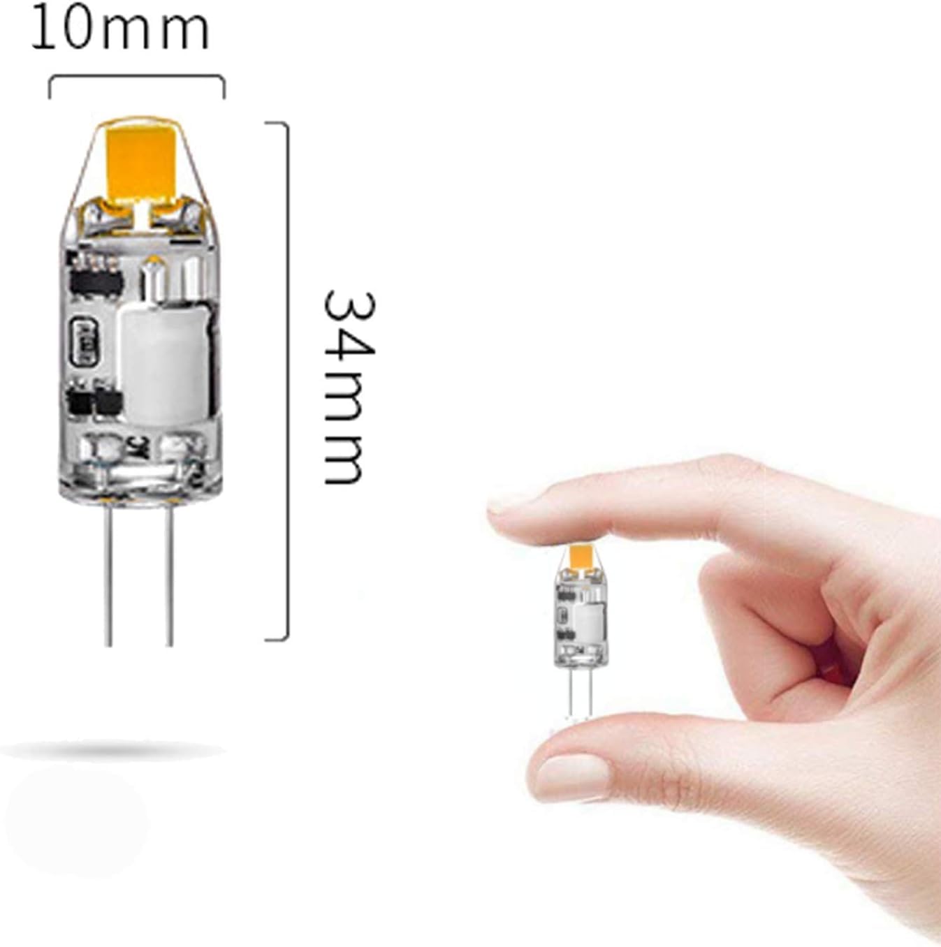 Bombilla LED G4, Bombilla básica doble clavija, 2 W CA/CC, frío 6500 K, equivalente a una bombilla halógena 20 W, bombilla LED no regulable, adecuada paisajes domésticos