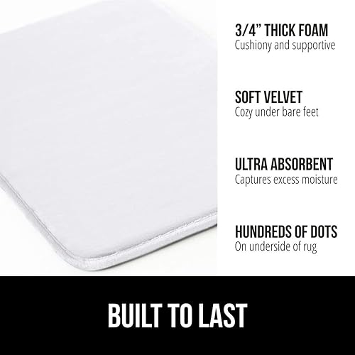 Miniatura 3 de GORILLA GRIP - Alfombra de baño de espuma viscoelástica gruesa, extra suave, cómoda, absorbente, lavable a máquina, tapete de felpa de lujo para