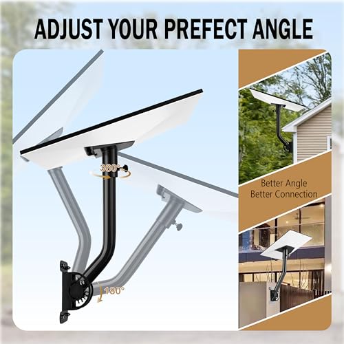 Image of LackNLids Starlink Roof Mount, Heavy Duty Starlink Mounting Kit for Standard Gen 3 /4X /V3 /4, Adjustable Wall & Roof Bracket for Starlink Internet Dish, Weather-Resistant, Easy Installation (Black)